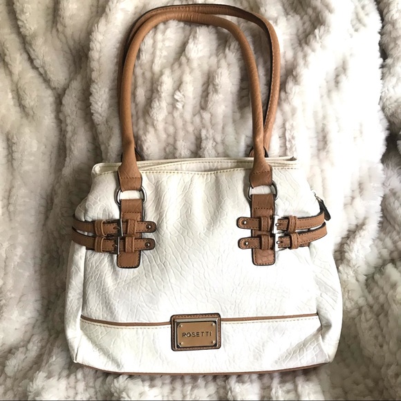 Rosetti Handbags - Rossetti Off White and Tan Shoulder Bag.